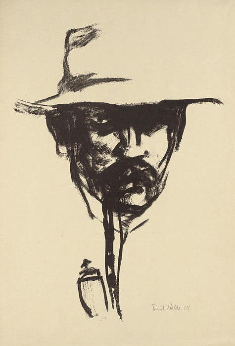 Head With Pipe — Emile Nolde
