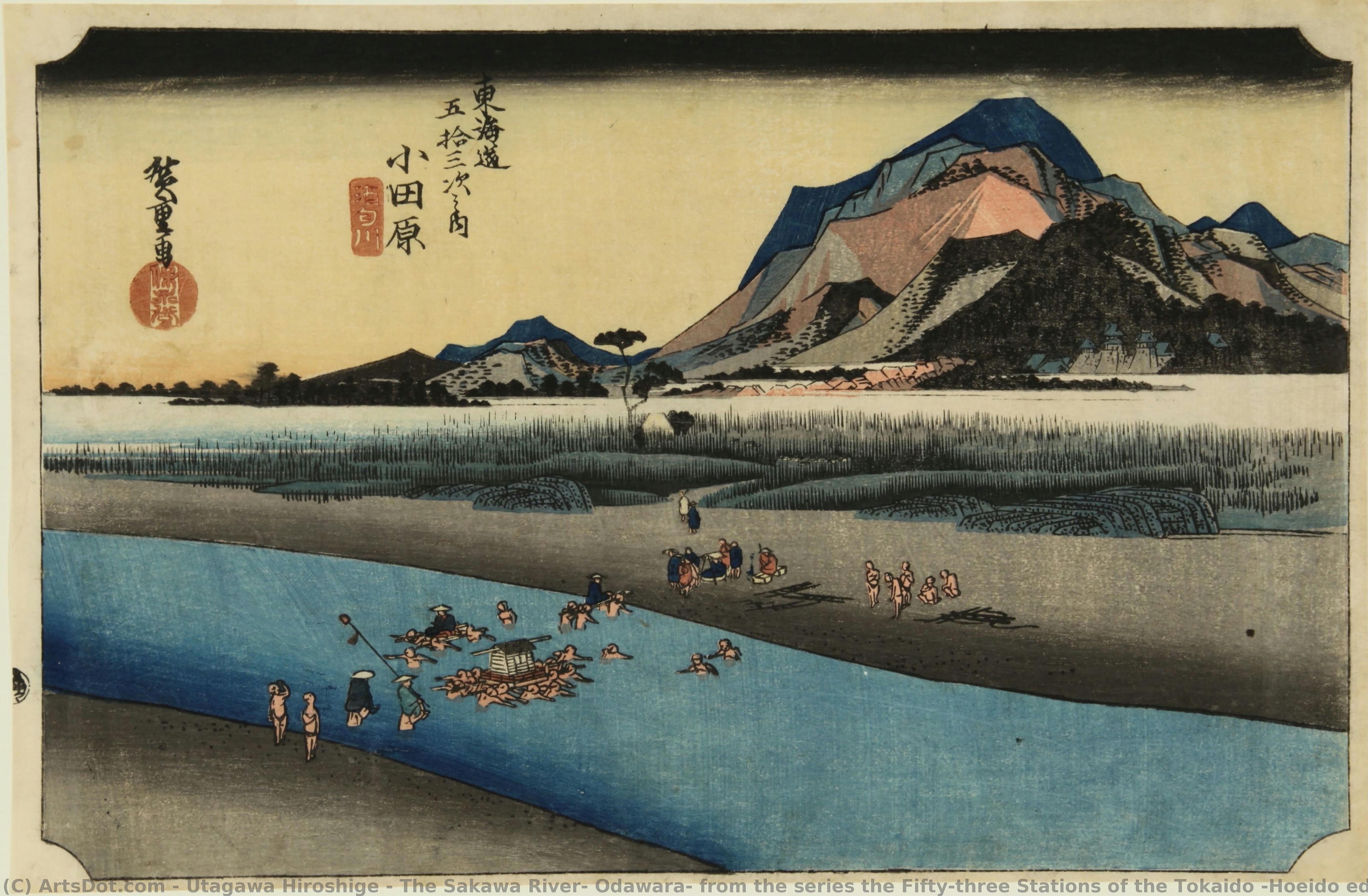The Sakawa River, Odawara, From The Series The Fifty-three Stations Of The Tokaido (hoeido Edition) — Utagawa Hiroshige
