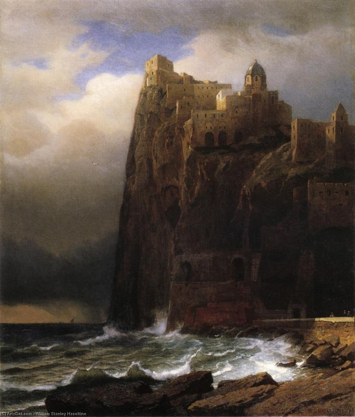 Coastal Cliffs (also Known As Ischia) — William Stanley Haseltine