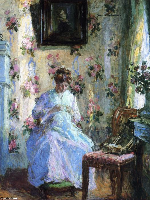 Woman Sewing — Julius Garibaldi Melchers