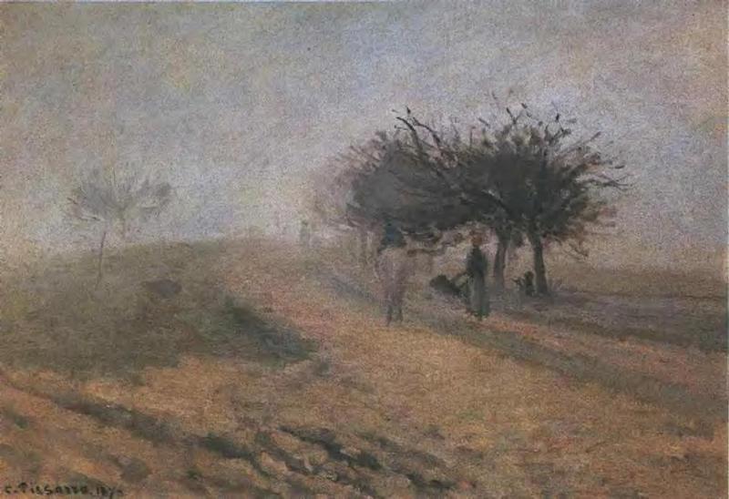 Misty Morning At Creil — Camille Pissarro