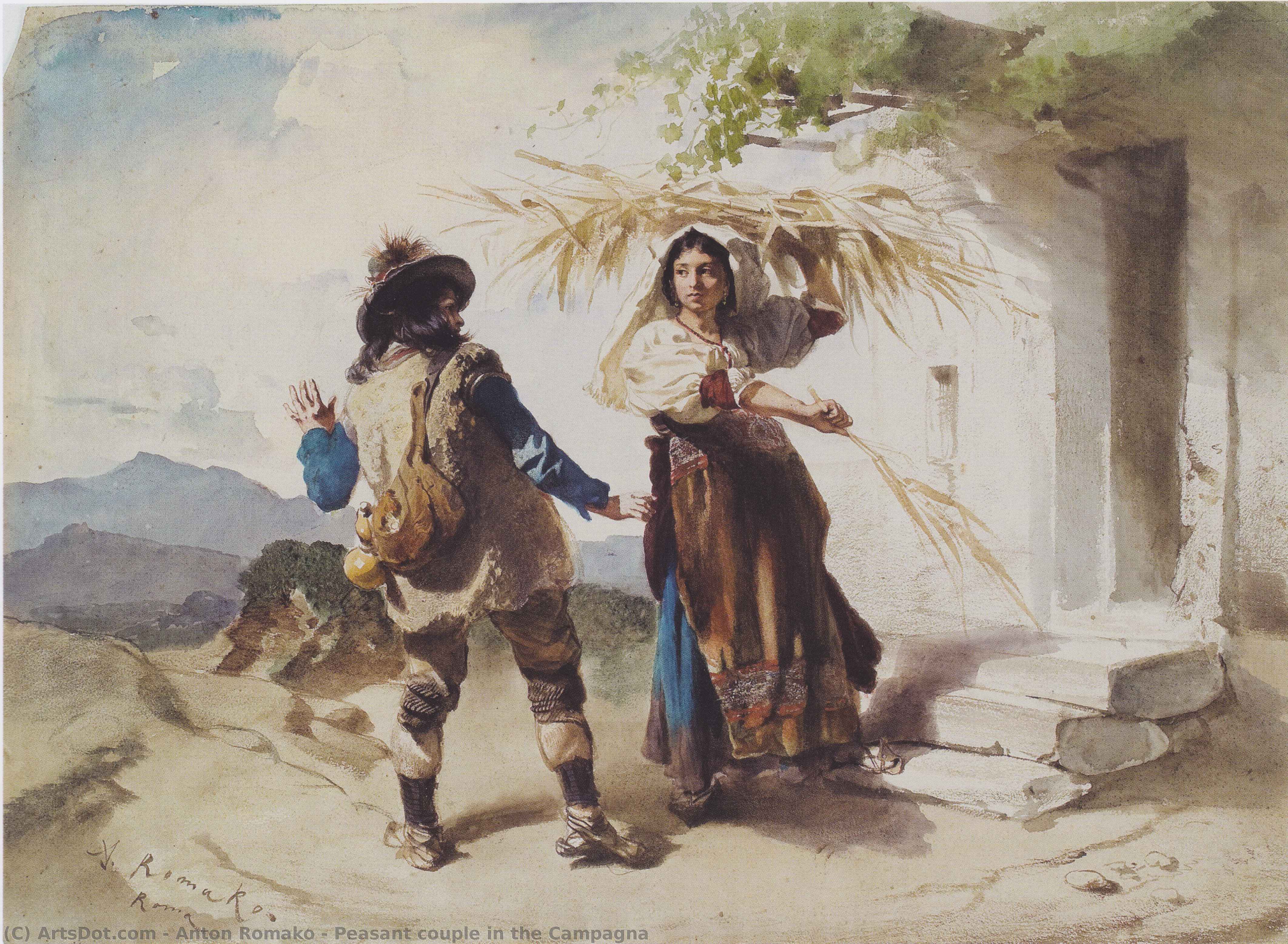 Peasant Couple In The Campagna — Anton Romako