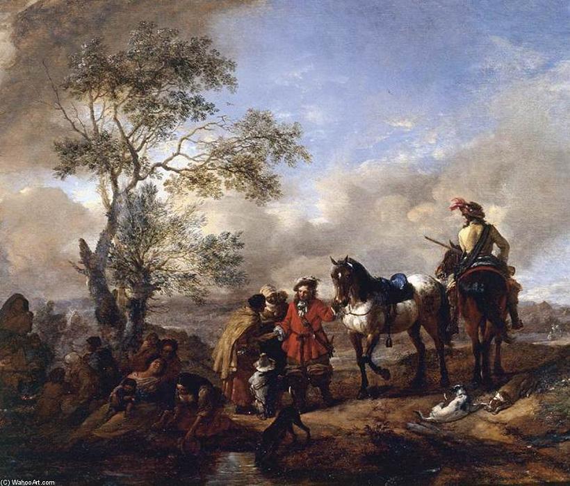 The Halt At A Gypsy Camp — Philips Wouwerman