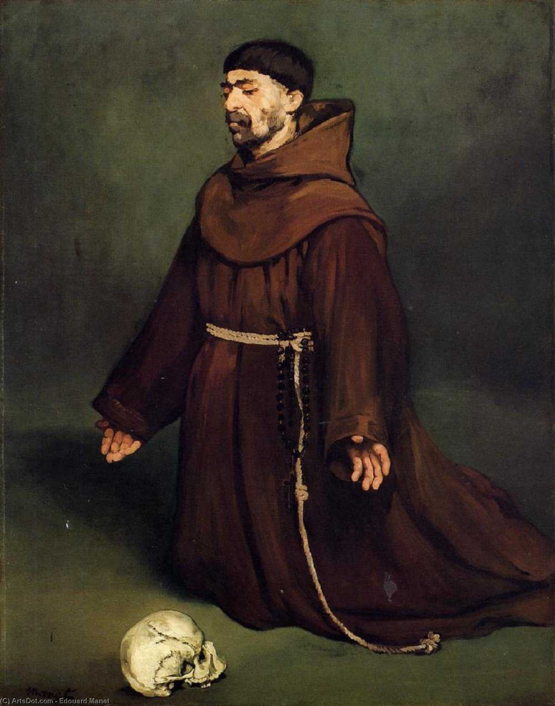Monk At Prayer — Édouard Manet