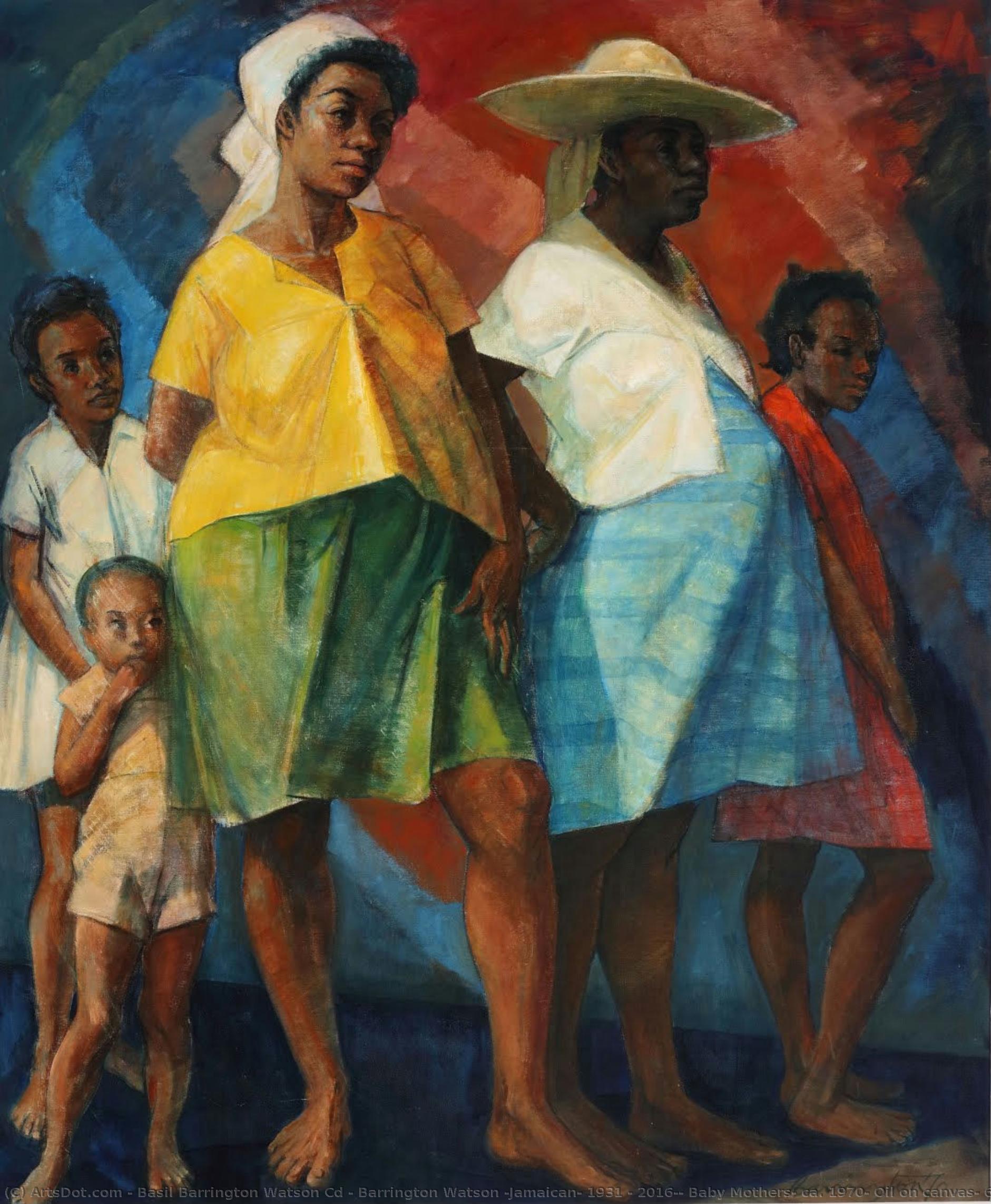 Barrington Watson (jamaican, 1931 – 2016), Baby Mothers, Ca. 1970, Oil On Canvas, 68½ X 58½ Inches, Spelman College Purchase, 1972.44 — Basil Barrington Watson Cd