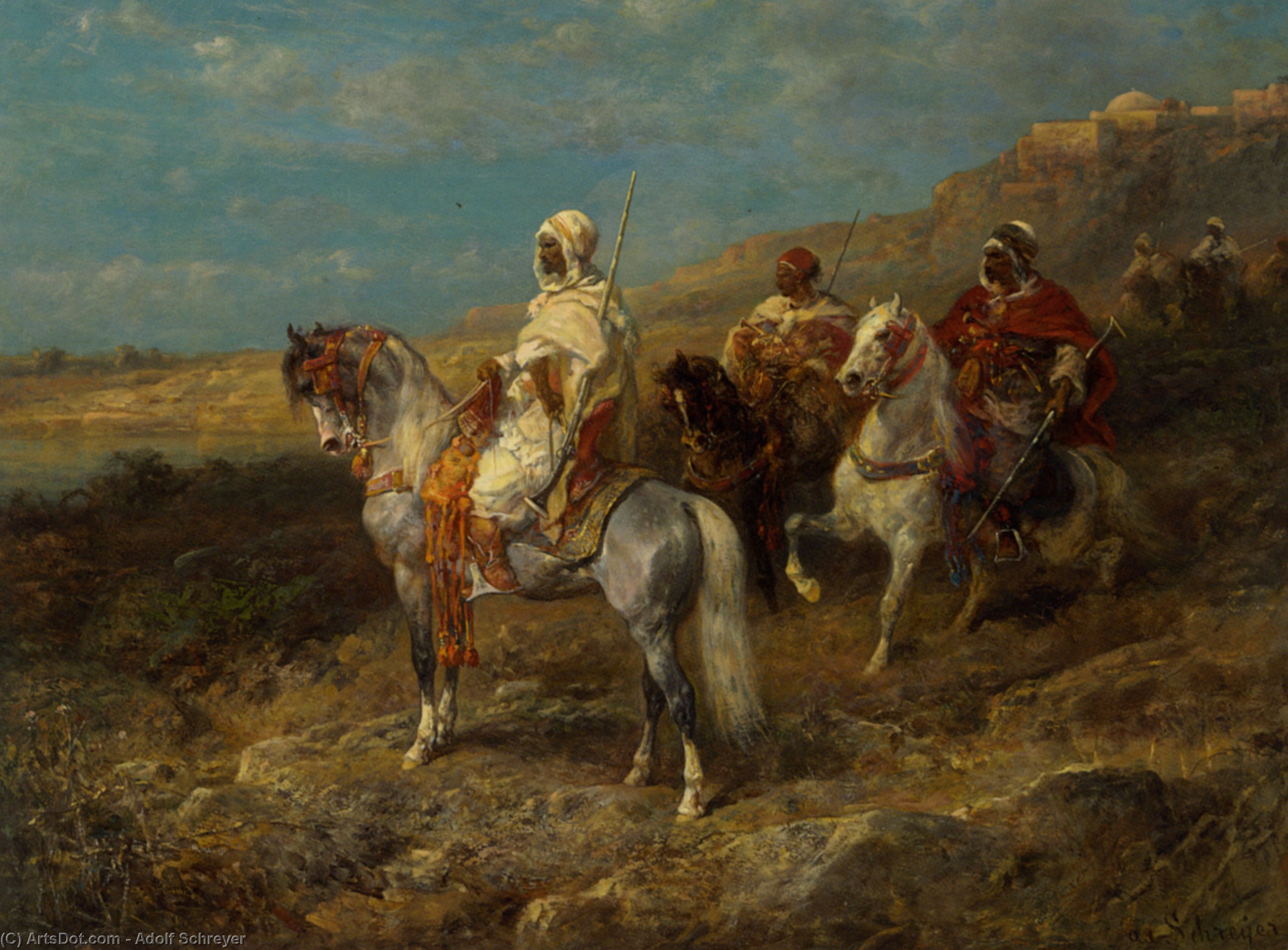 Arabischer Schimmelreiter — Adolf Schreyer