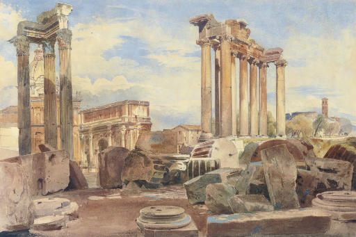 The Arch Of Septimius Severus And The Temple Of Vespasian, Rome, Italy — Thomas Hartley Cromek