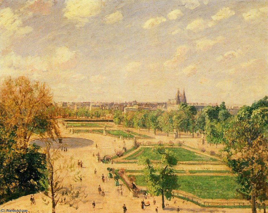 The Tuileries Gardens - Morning, Spring, Sun — Camille Pissarro