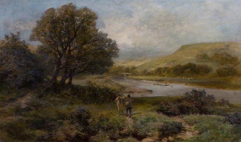 Landscape With A River And Two Fishermen — James Peel