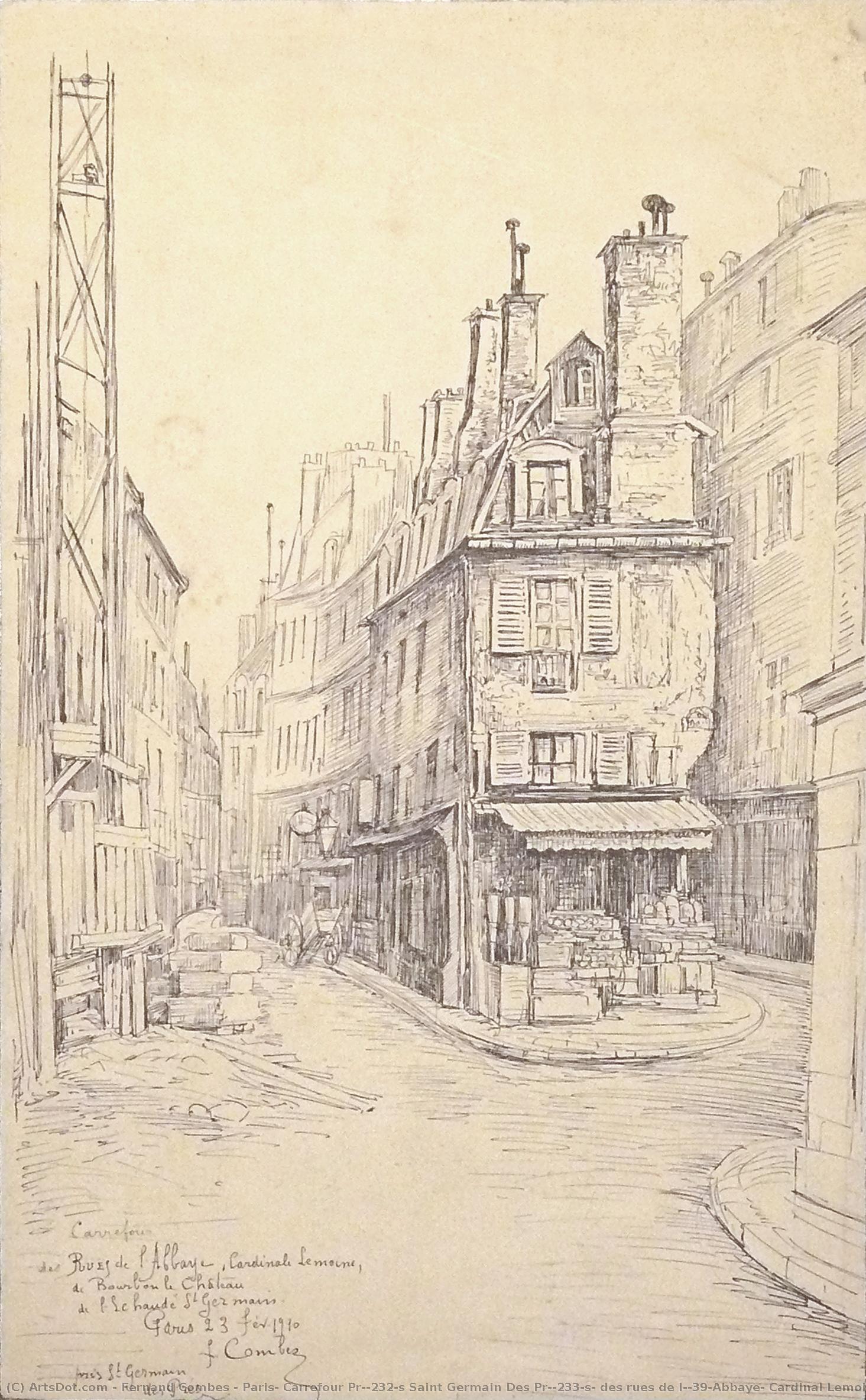 Paris, Carrefour Près Saint Germain Des Prés, Des Rues De L'abbaye, Cardinal Lemoine, De Bourbon Le Château, Et De L'echaudé St Germain — Fernand Combes