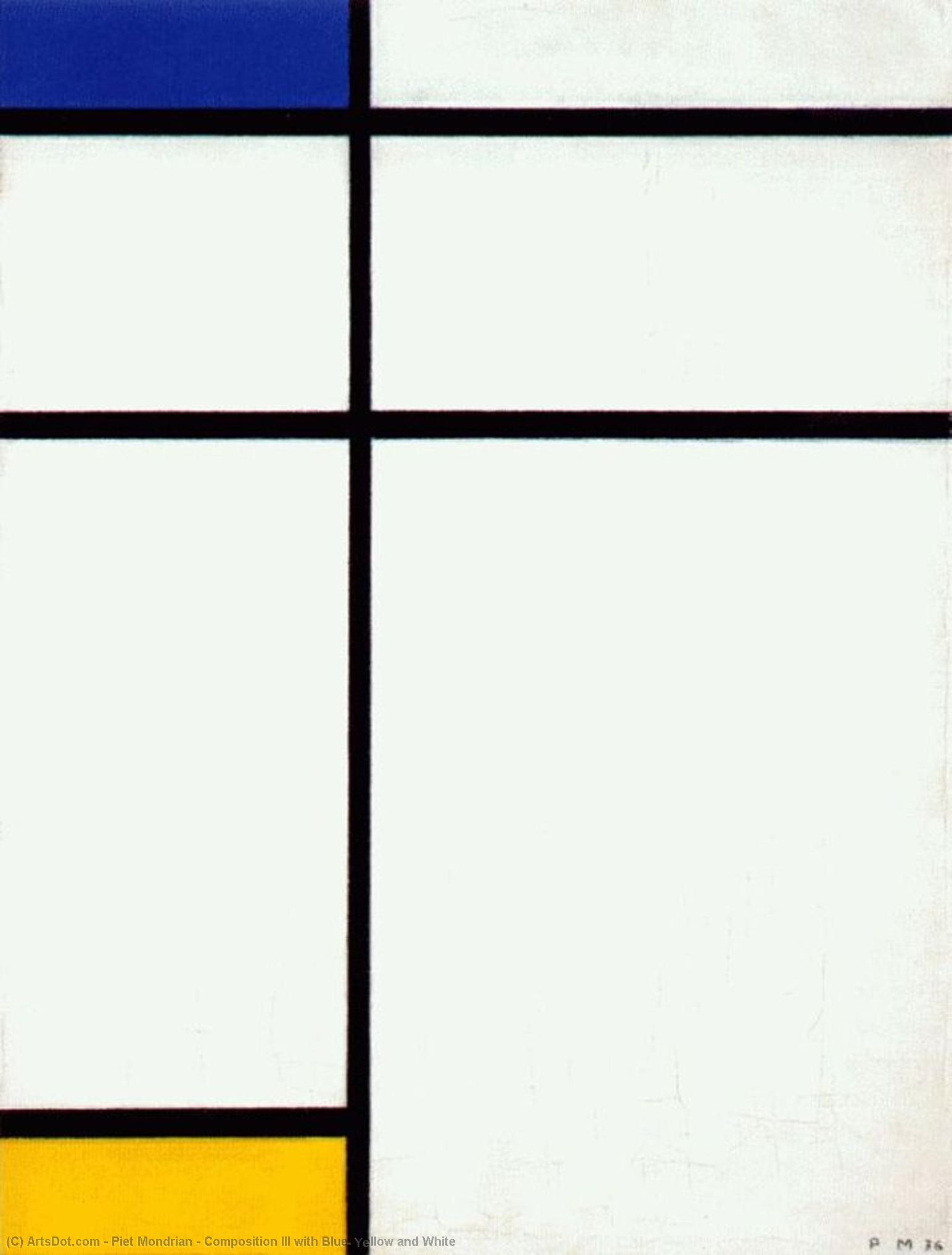 Composition Iii With Blue, Yellow And White — Piet Mondrian
