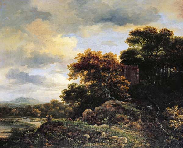 Landscape With Wooded Hillock — Jacob Isaackszoon Van Ruisdael