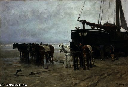 Boat On The Beach At Scheveningen — Anton Mauve
