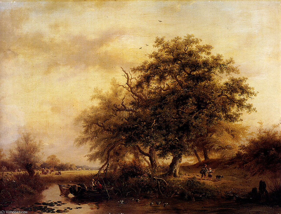 Figures In A Summer Landscape — Frederick Marianus Kruseman