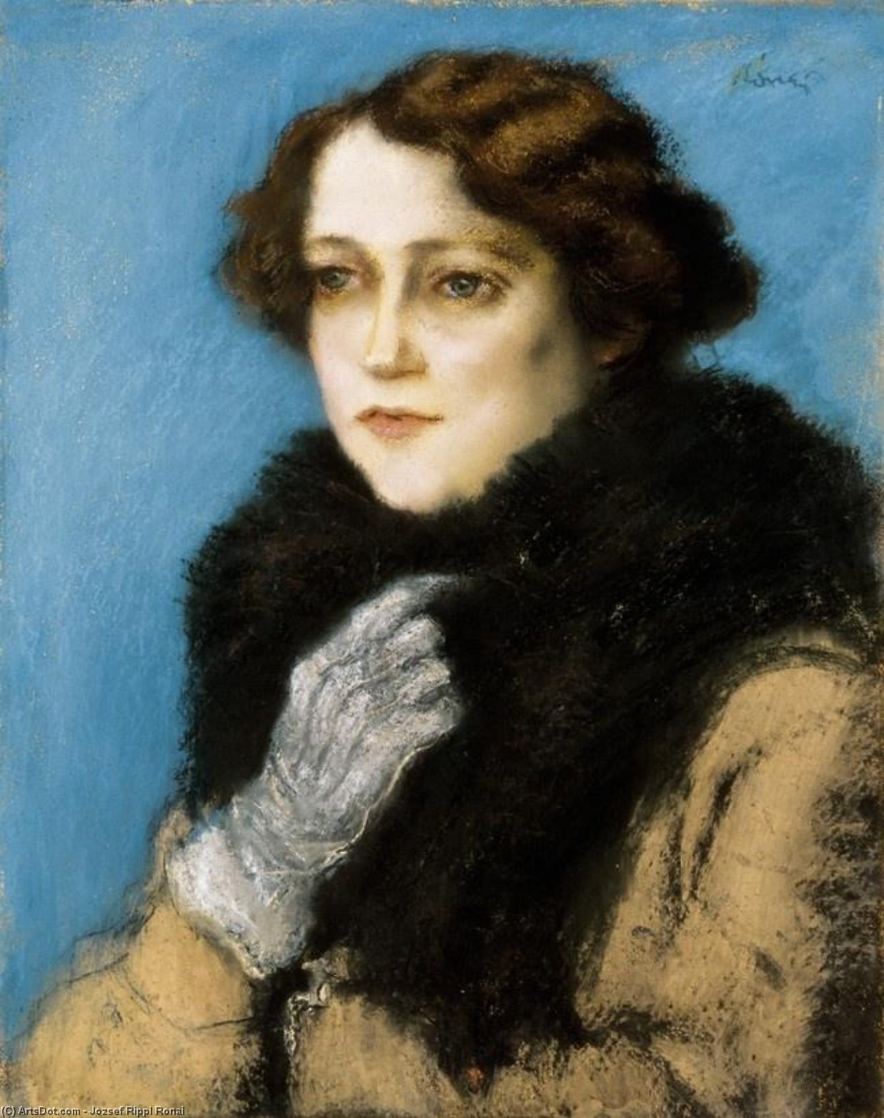 Lady With Black Boa (also Known As Terka Linzer) — József Rippl-rónai