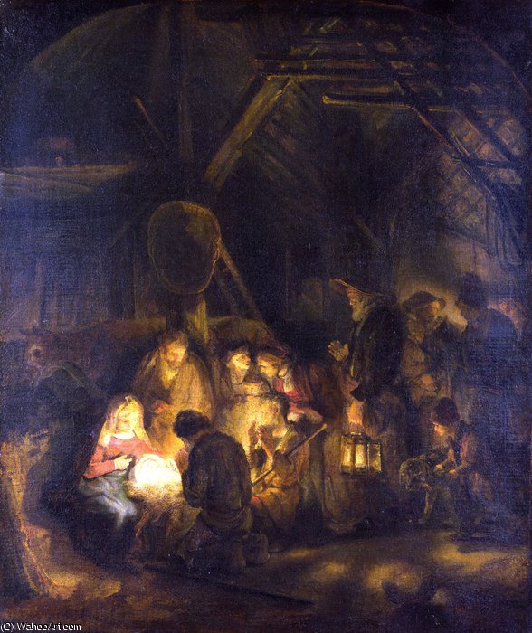 The Adoration Of The Shepherds — Rembrandt Van Rijn