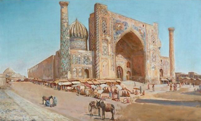 The Shir-dor Mosque, Samarkand — Richard Karlovich Zommer