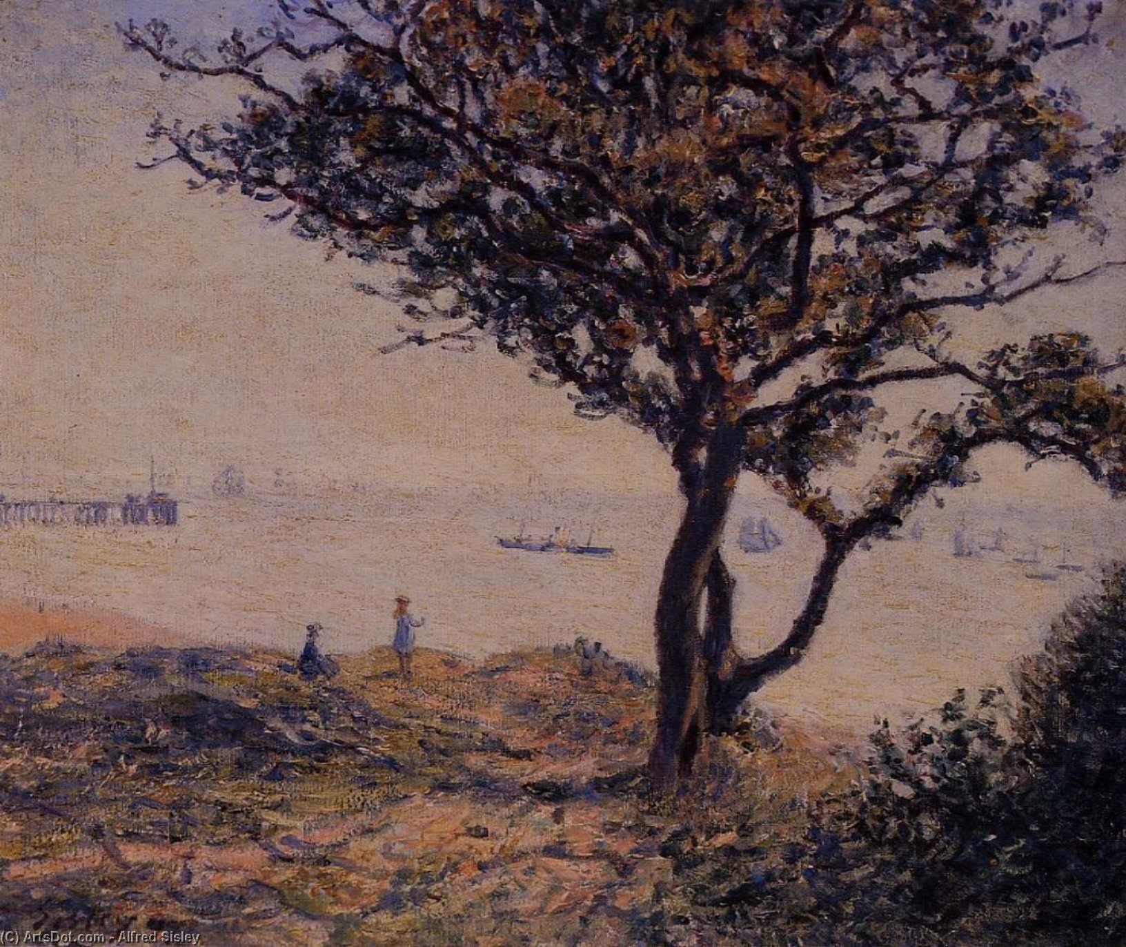 A Cardiff Shipping Lane — Alfred Sisley