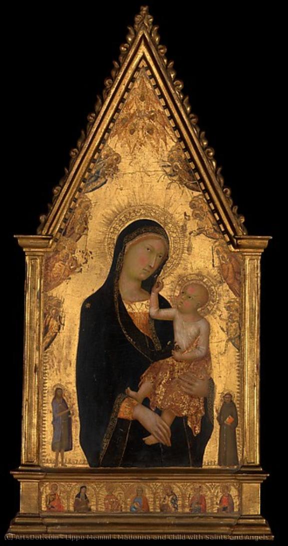 Madonna Mit Kind Sowie Heiligen Und Engeln — Lippo Memmi