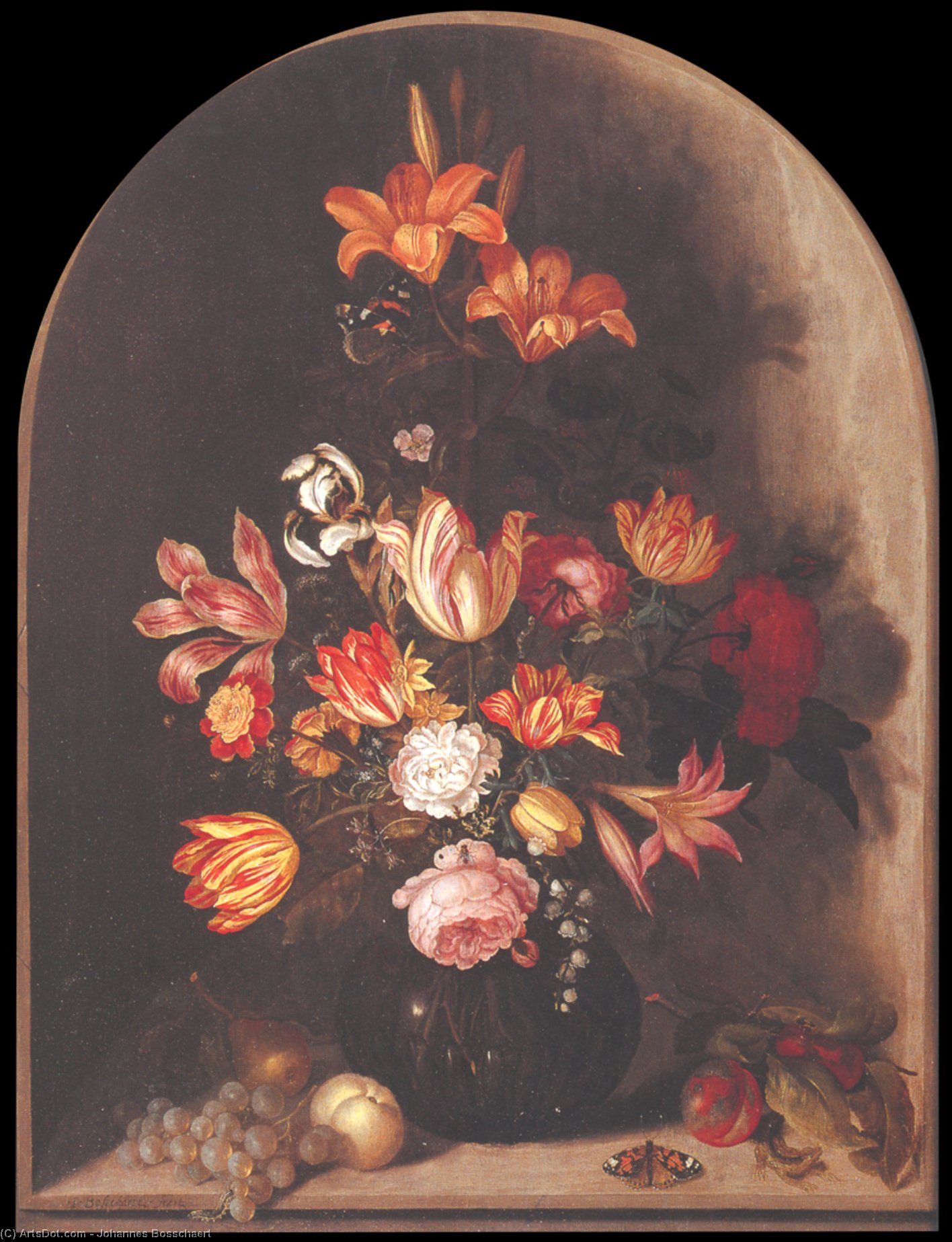 Vase De Fleurs Dans Une Niche — Johannes Bosschaert