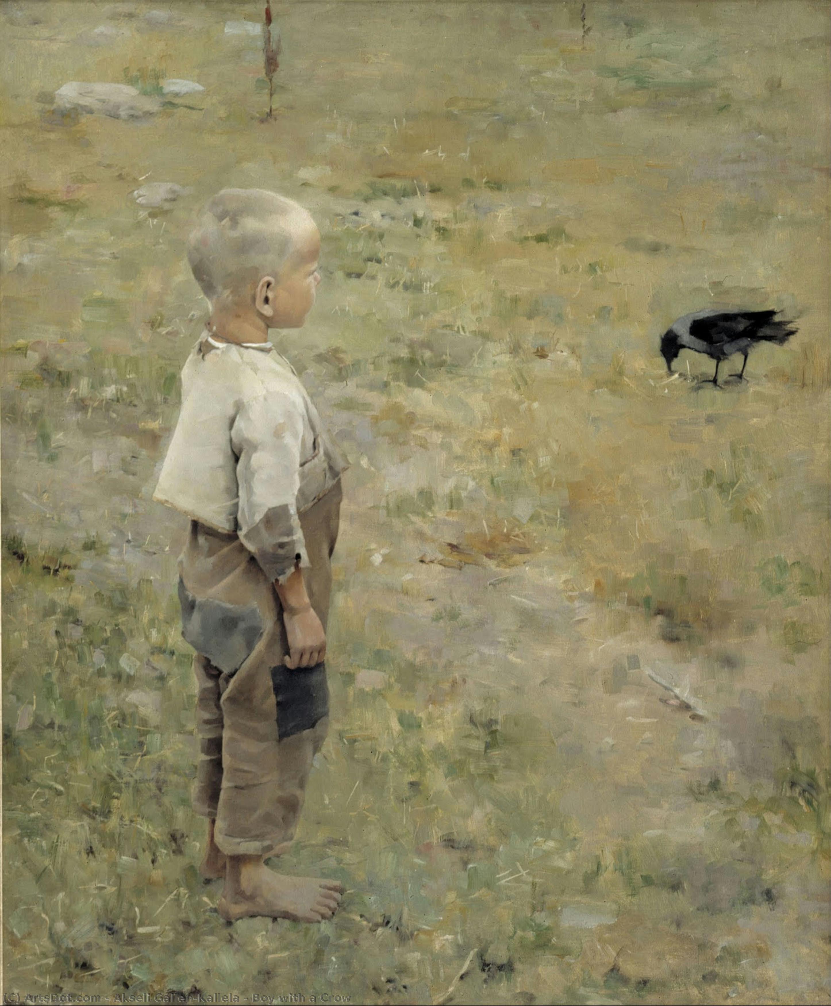 Boy With A Crow — Akseli Gallen-kallela
