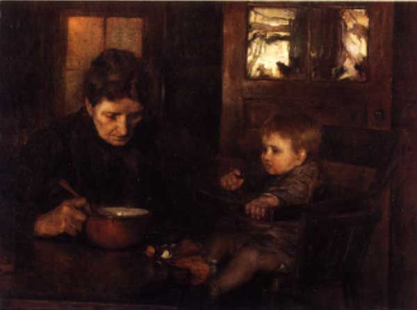 Retrato Madre Con Su Hijo — Luis Graner
