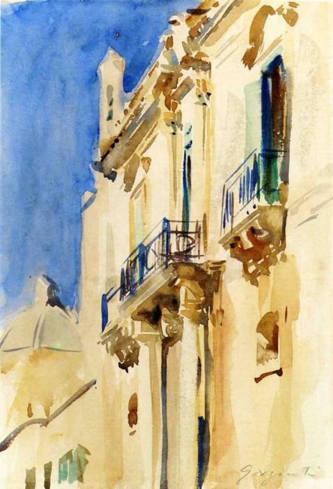 Façade Of A Palazzo, Girgente, Sicily — John Singer Sargent