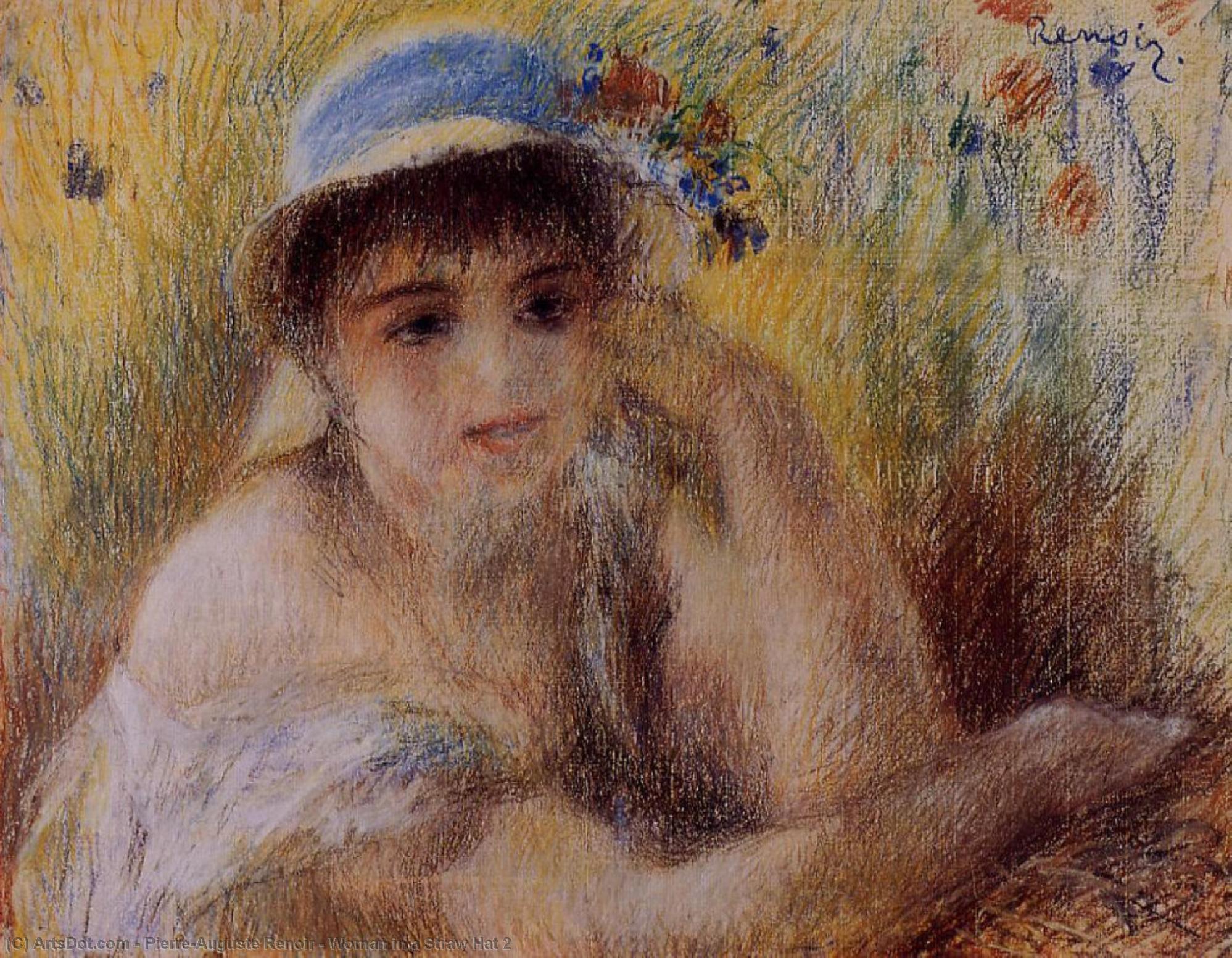 Woman In A Straw Hat 2 — Pierre-auguste Renoir