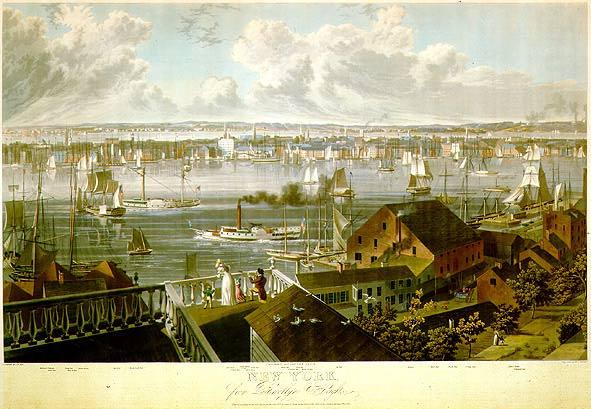 New York From Brooklyn Heights — William James Bennett