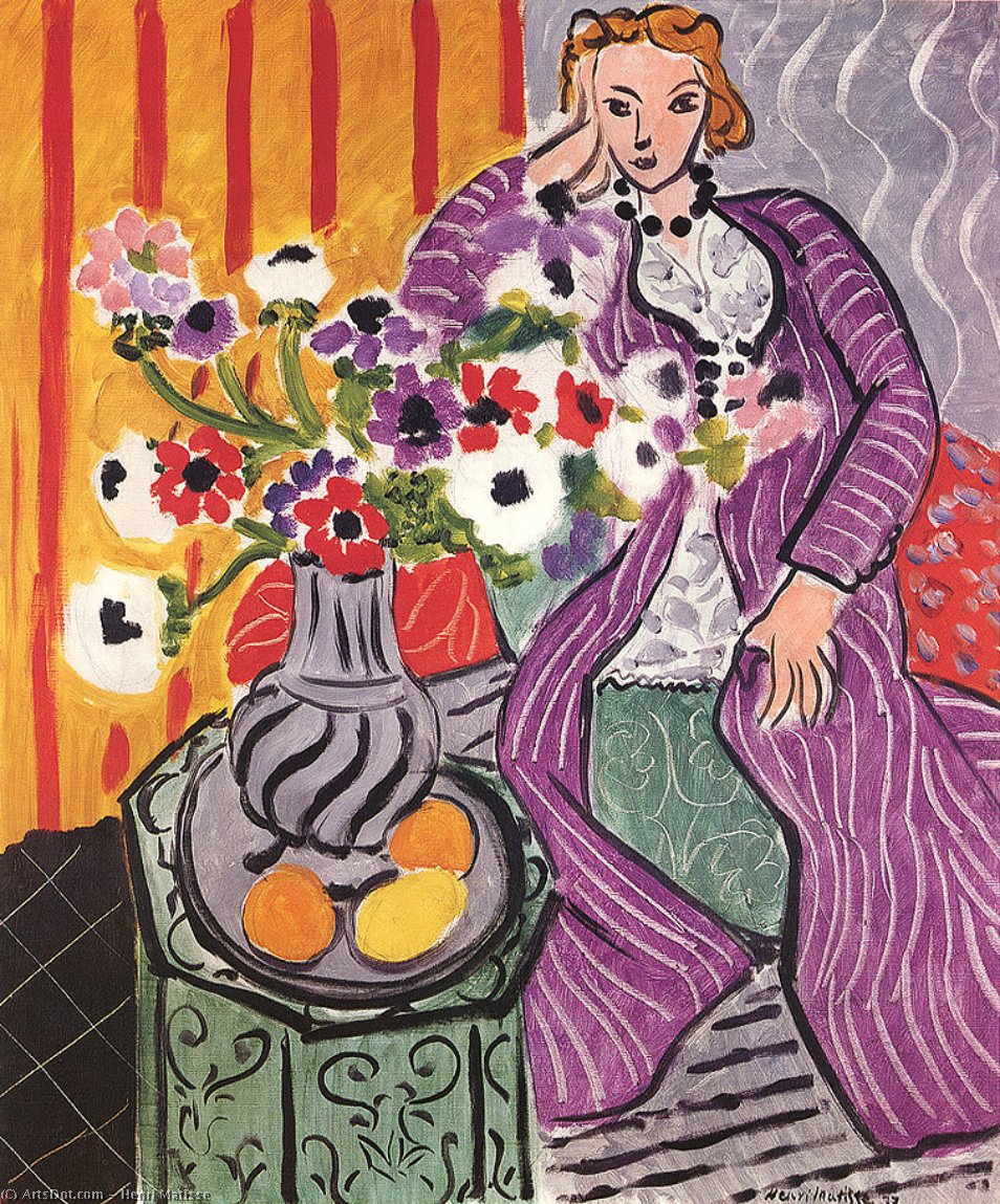 Purple Robe And Anemones — Henri Matisse