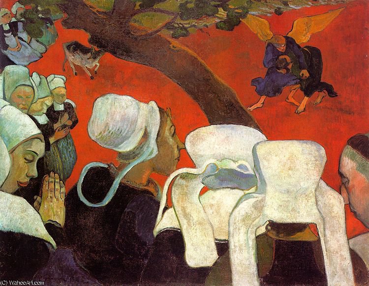 The Vision After The Sermon (jacob Wrestling The Ang — Eugène Henri Paul Gauguin