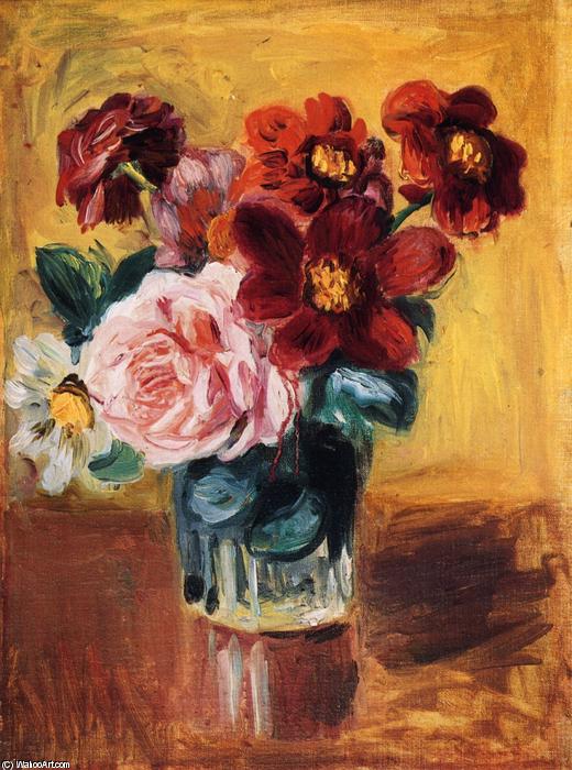 Flowers In A Vase — Pierre-auguste Renoir