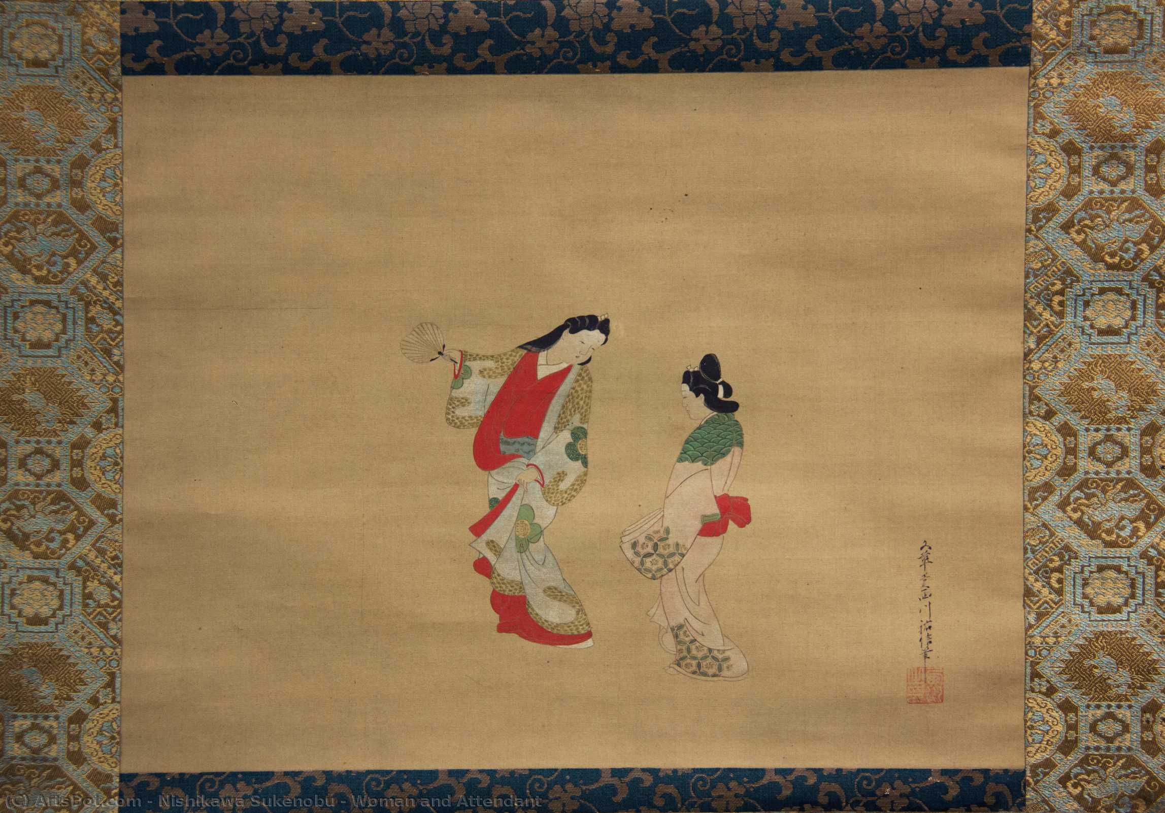 Woman And Attendant — Nishikawa Sukenobu