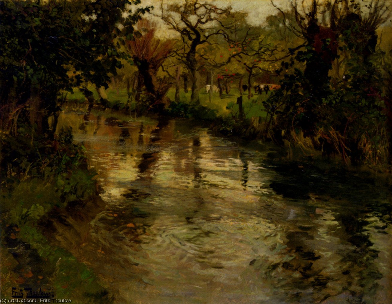 Woodland Scene With A River — Frits Thaulow