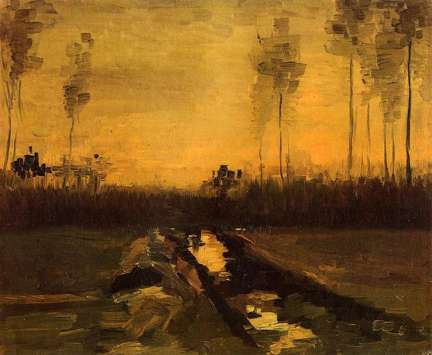 Landscape At Dusk — Vincent Willem Van Gogh