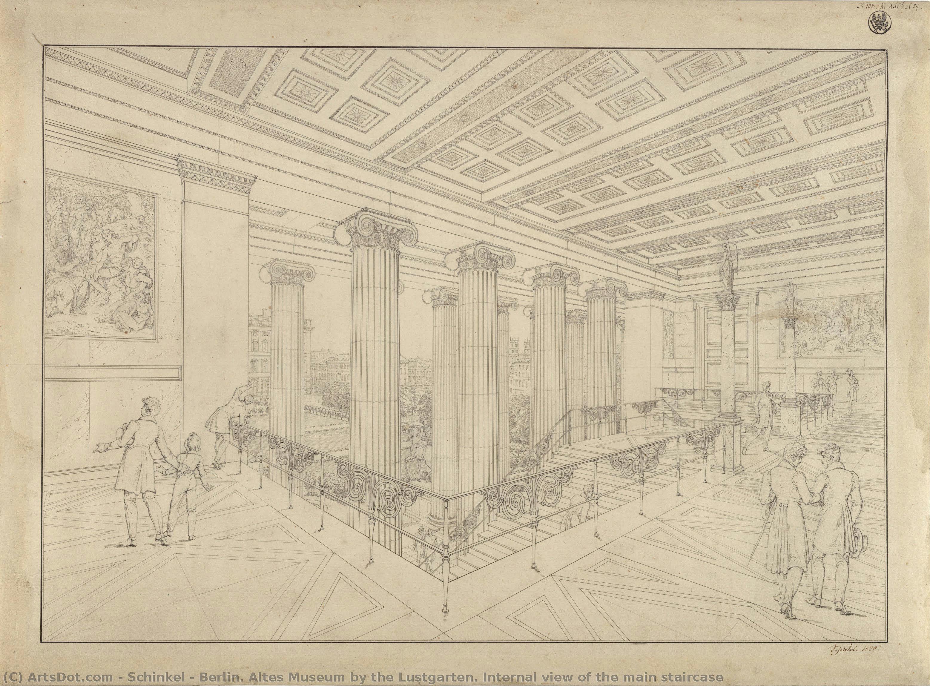 Berlín. Altes Museum Junto Al Lustgarten. Vista Interior De La Escalera Principal — Karl Friedrich Schinkel