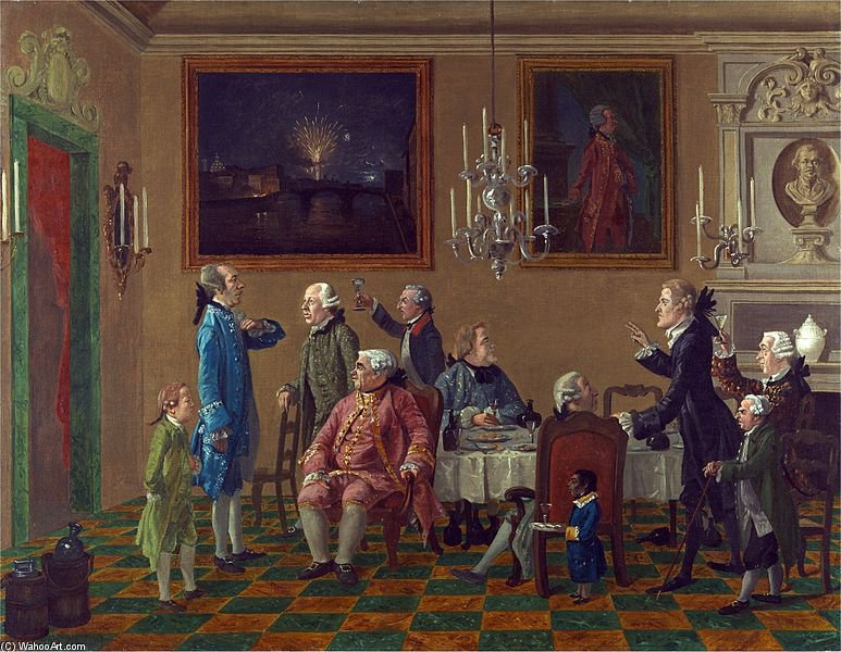 British Gentlemen At Sir Horace Mann's Home In Florence — Thomas Patch