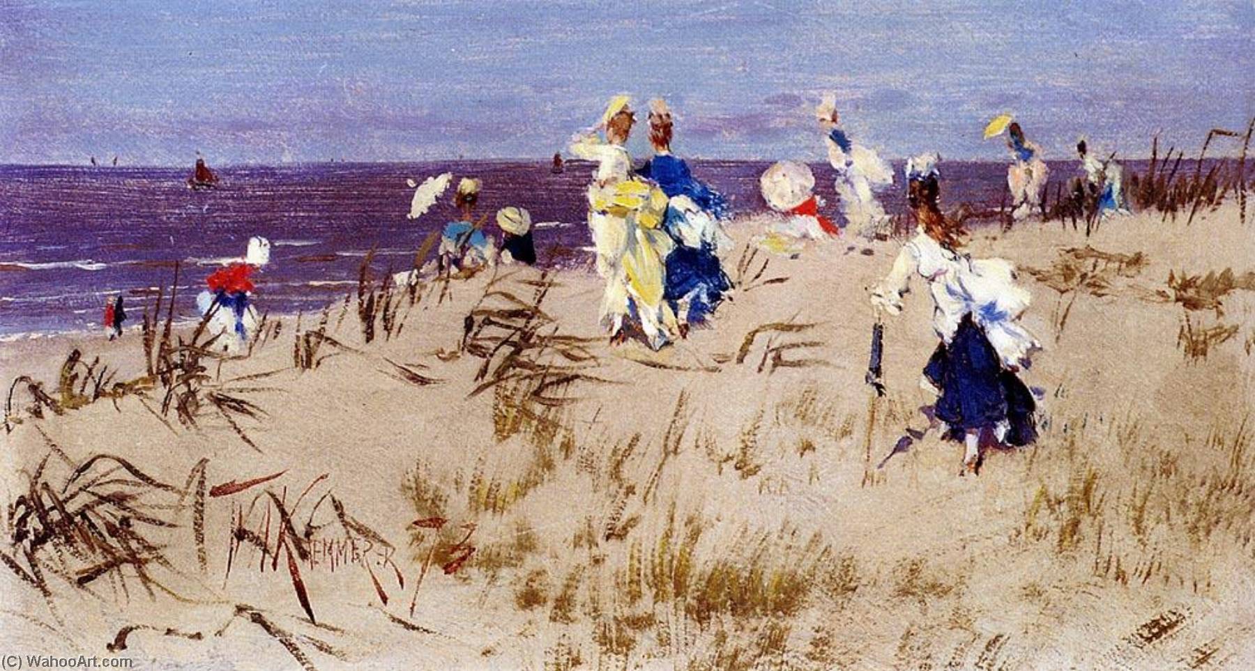 Elegant Women On The Beach — Frederik Henrdik Kaemmerer