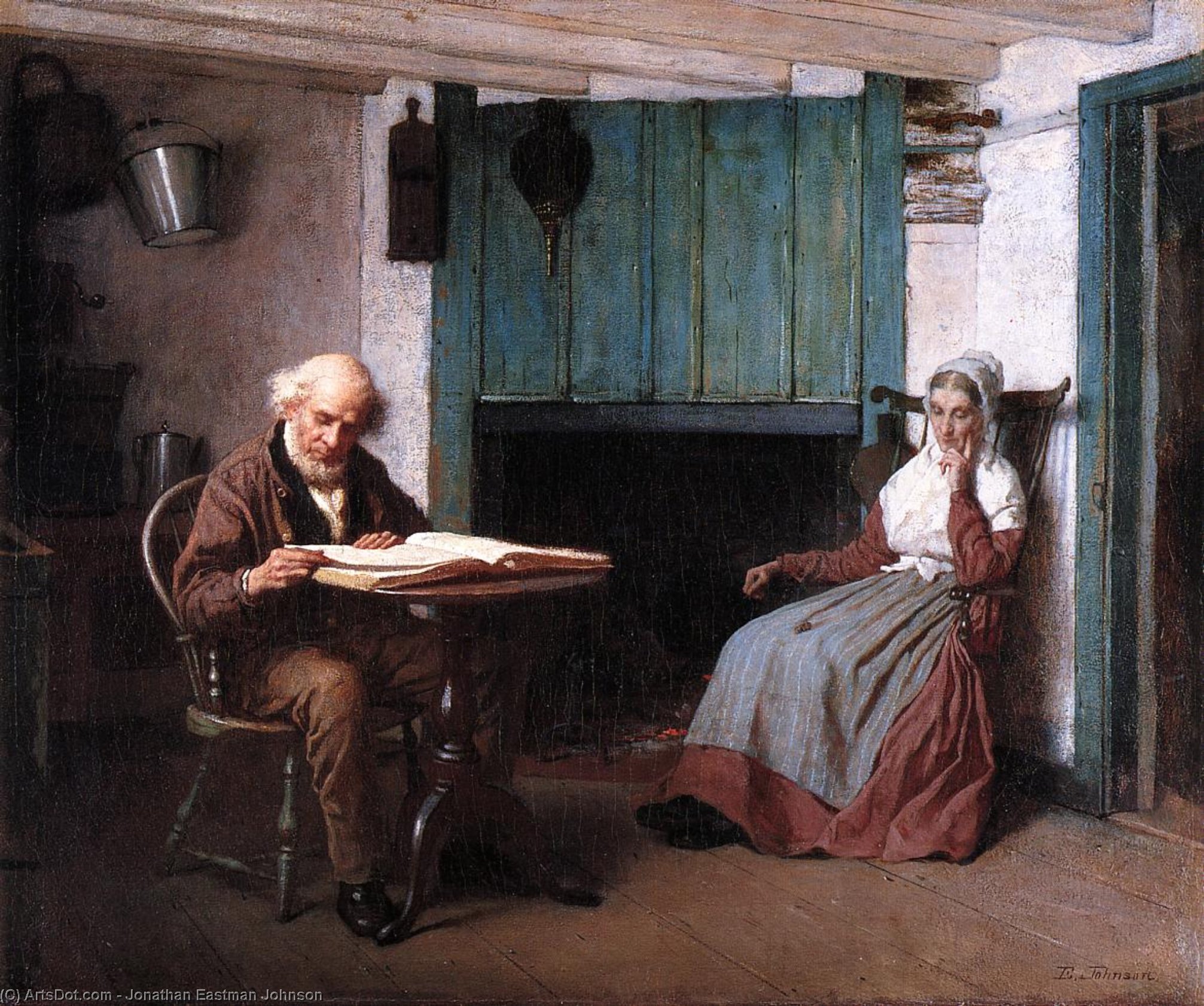 Thy Word Is A Lamp Unto My Feet And A Light Unto My Path — Jonathan Eastman Johnson