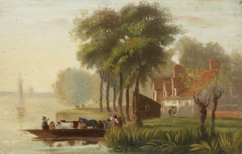 A Ferry Boat With Cattle — Joseph Stannard