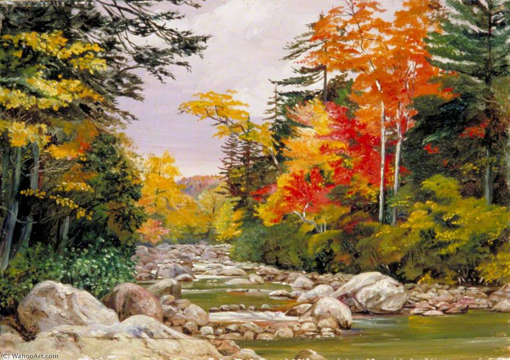 Autumn Tints In The White Mountains, New Hampshire, United States — Marianne North