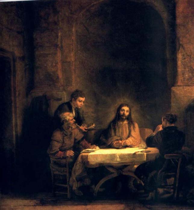 Les Pelerins D Emmaus, Louvre — Rembrandt Van Rijn