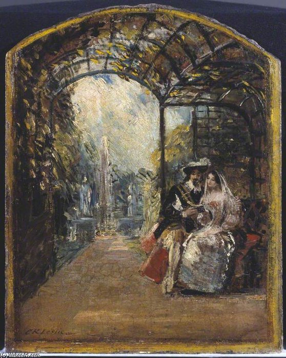 Sketch For 'the Duke And Duchess Reading' Don Quixote — Charles Robert Leslie