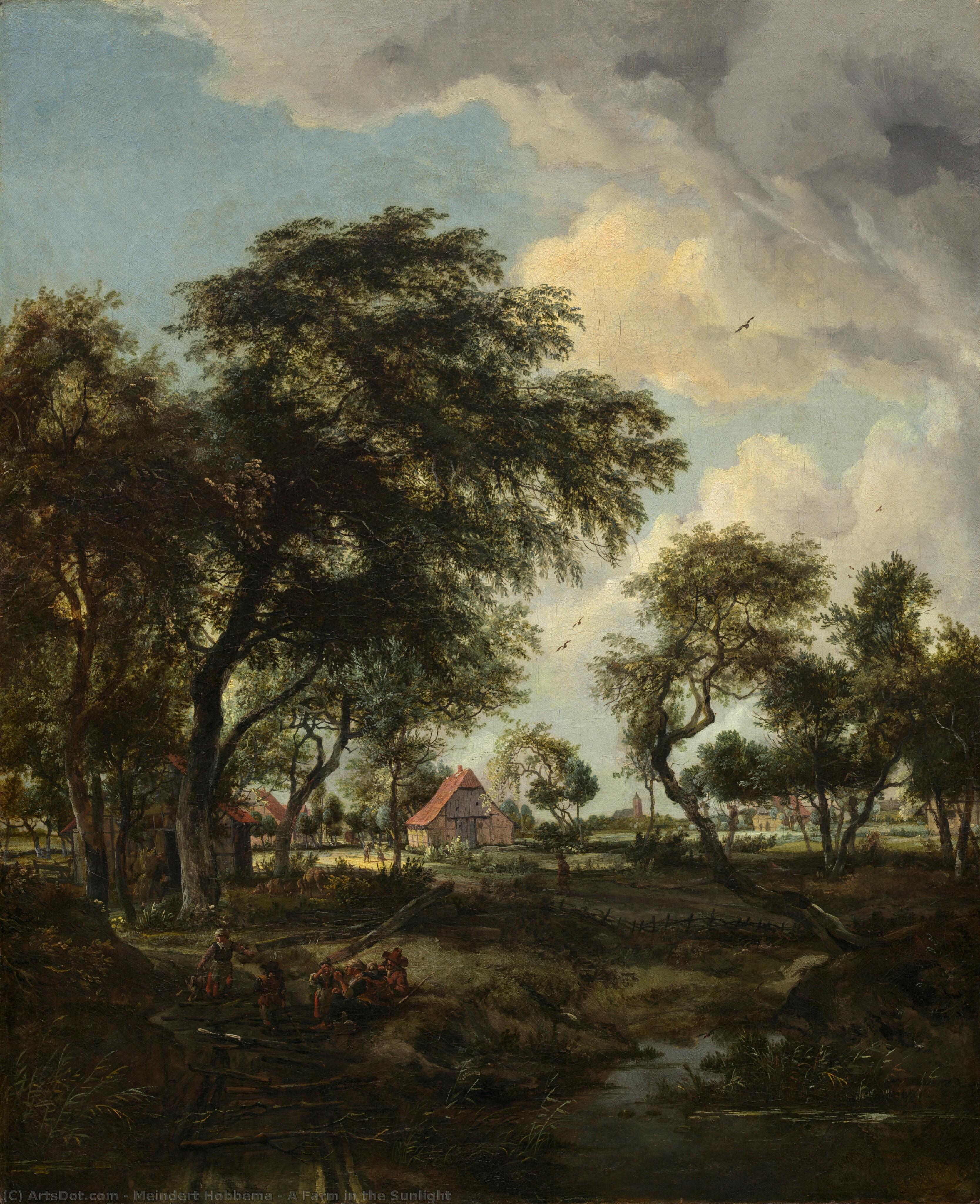 A Farm In The Sunlight — Meindert Hobbema