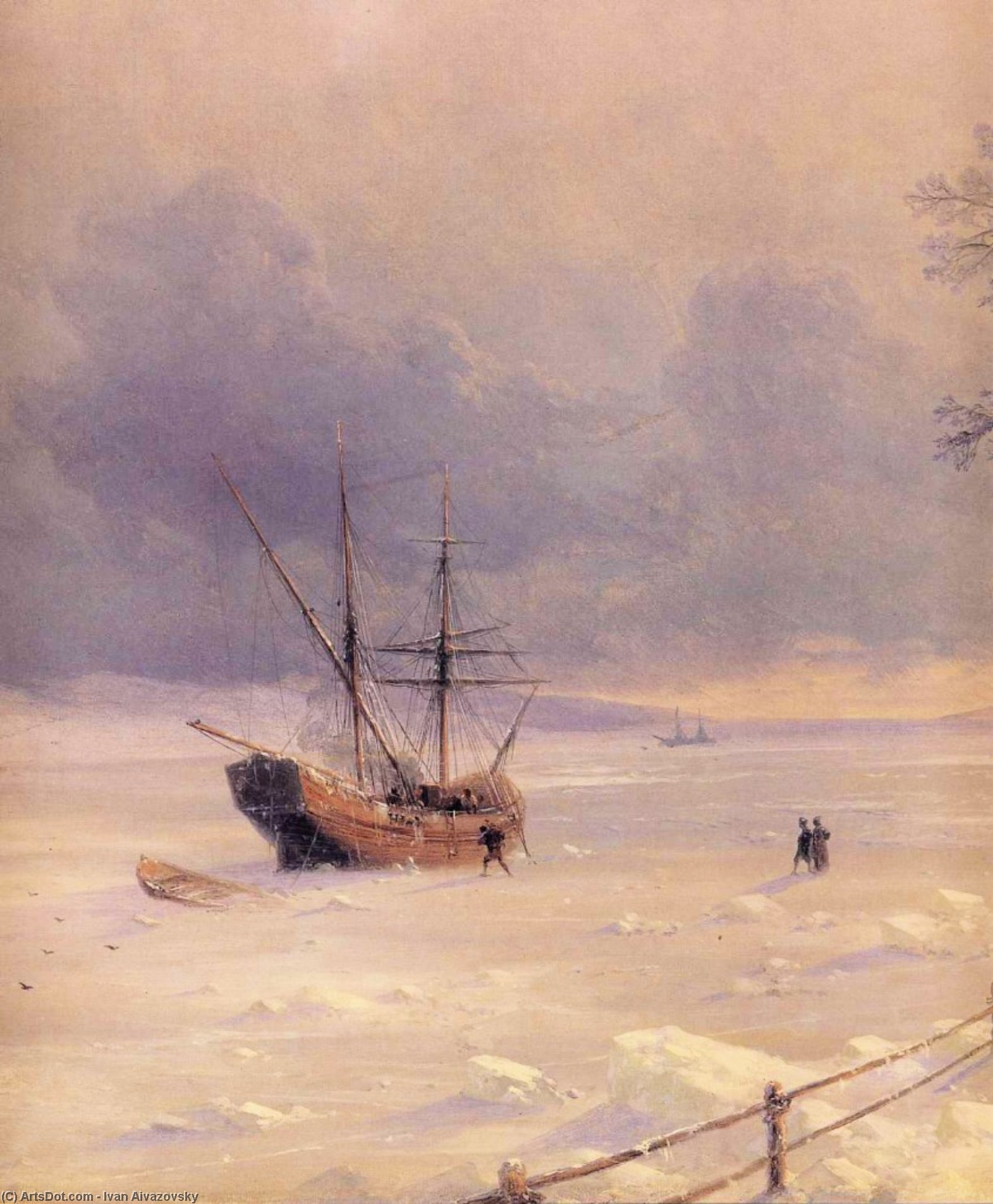 Frozen Bosphorus Under Snow (detail) — Ivan Konstantinovich Aivazovsky