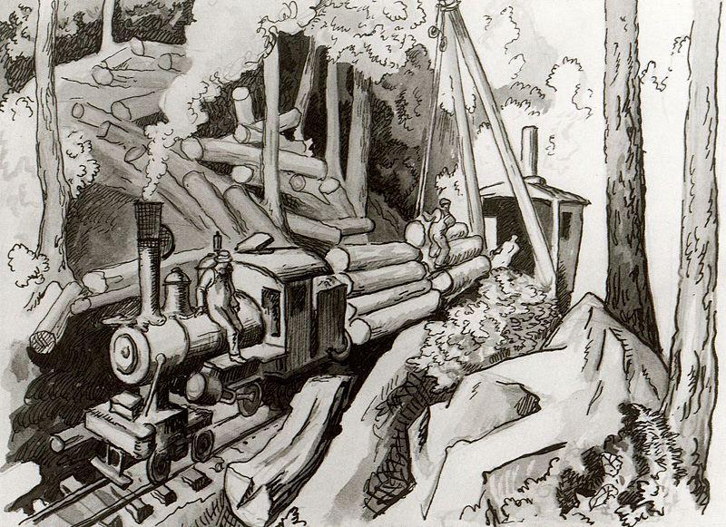 Logging Train — Thomas Hart Benton