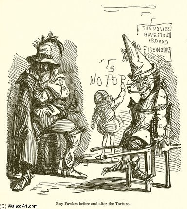 Guy Fawkes Before And After The Torture — John Leech