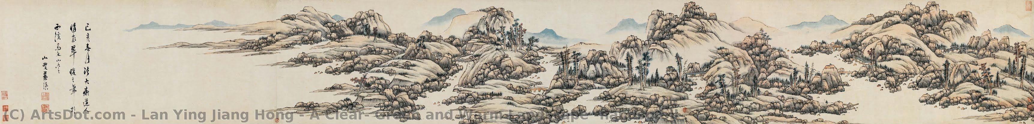 A Clear, Green And Warm Landscape (handscroll) — Lan Ying Jiang Hong