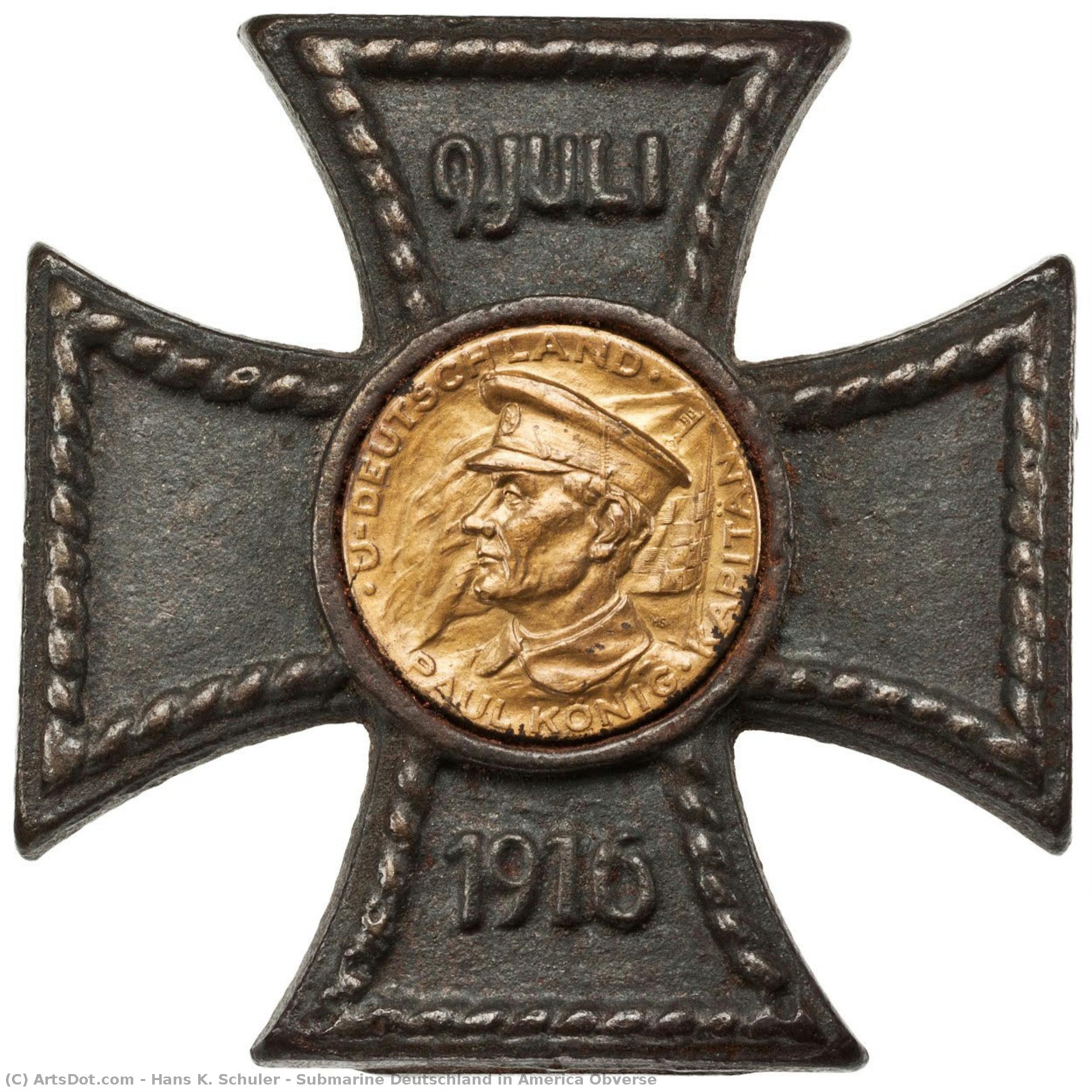 Submarine Deutschland In America Obverse — Hans K. Schuler