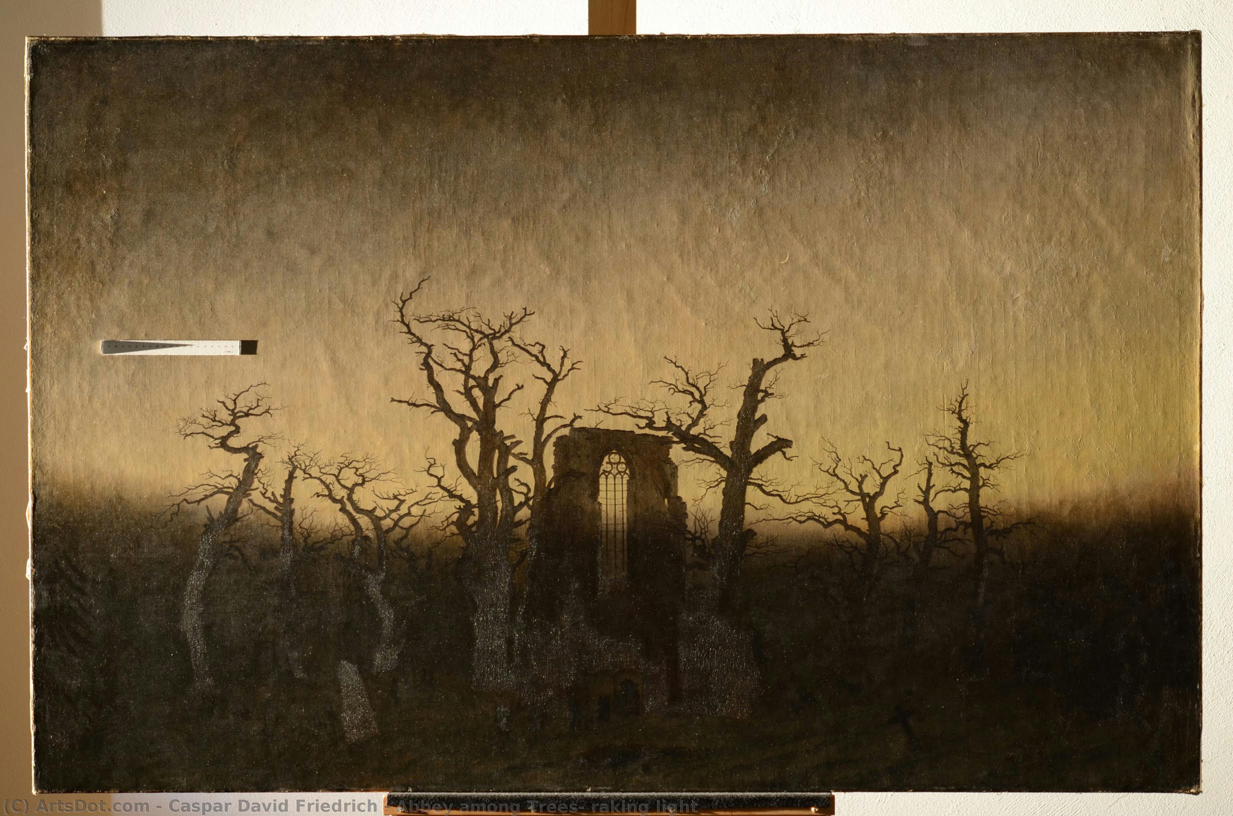 Abbey Among Trees, Raking Light — Caspar David Friedrich